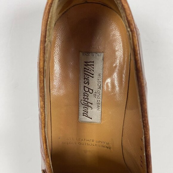 Gravati for Wilkes and Bashford Shoes Mens 9 M Brown Crocodile Wilson Dean Italy - Picture 13 of 16